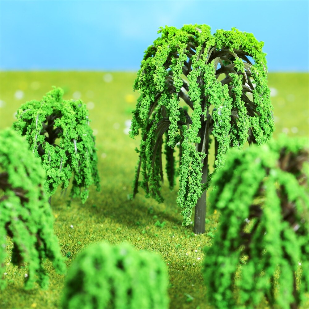 20Pcs Artificial Willow Model Trees Park Train Railways Sand table Scenery Decor