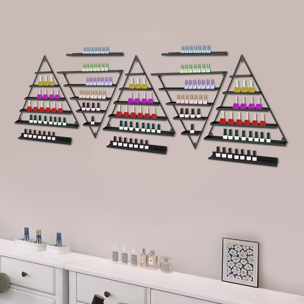 10PCS Triangular Nail Polish Racks, Wall-mounted Nail Polish Racks, 5-tier