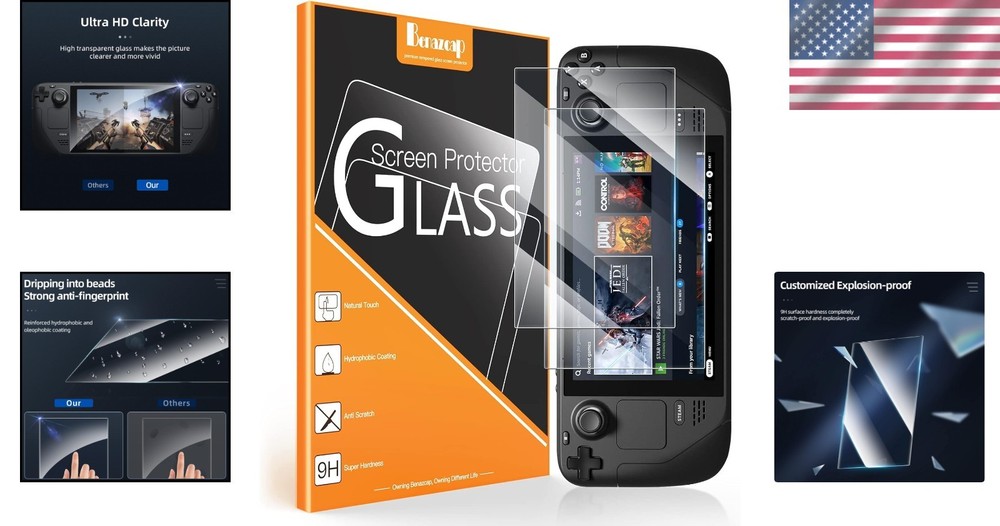 9H Tempered Glass Screen Protector for Steam Deck - 2pcs, Easy Install