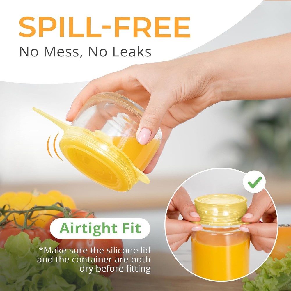 Silicone Stretch Lids 6 Pack Small Yellow