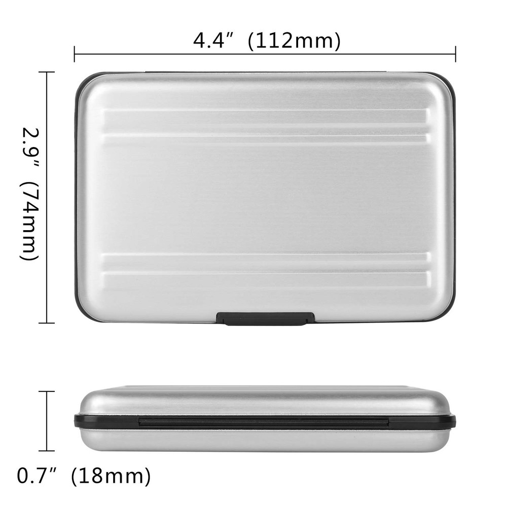 Aluminum Shock Resistant Carrying Box Memory Card Storage Case Silver