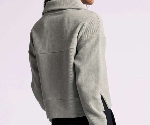 Thread & Supply Recreation ‘Kristine’ 1/2 Zip Pullover, Heather, Ribbed, MEDIUM