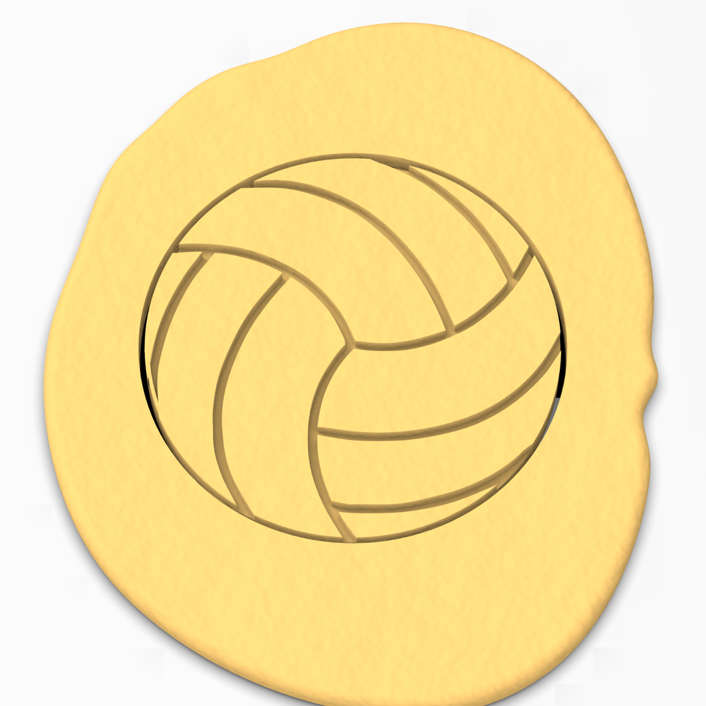 Volleyball Cookie Cutter 2-Piece, Outline & Stamp #1