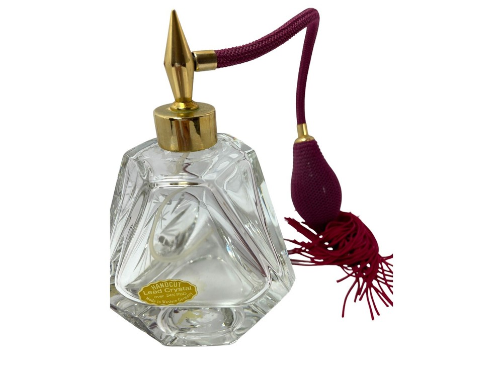 Scent Perfume Bottle Atomizer Handcut Lead Crystal Empty West Germany