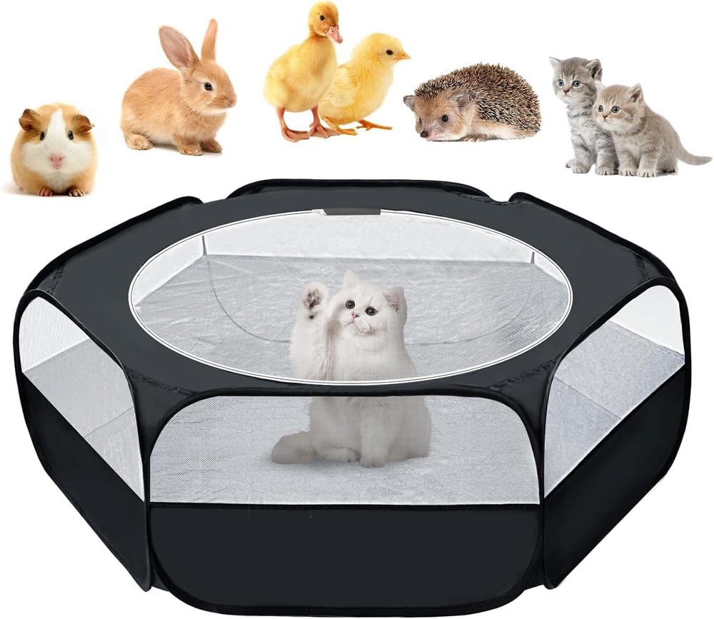 Chicken Brooder Box with Cover Top, Portable Outdoor Exercise Pet Cage Tent, ...