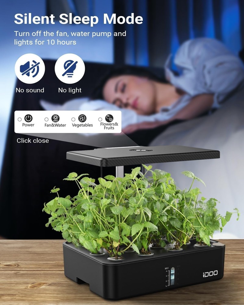 Hydroponics Growing System Kit 12 Pods with Adjustable LED, Ideal Gift for Ga...