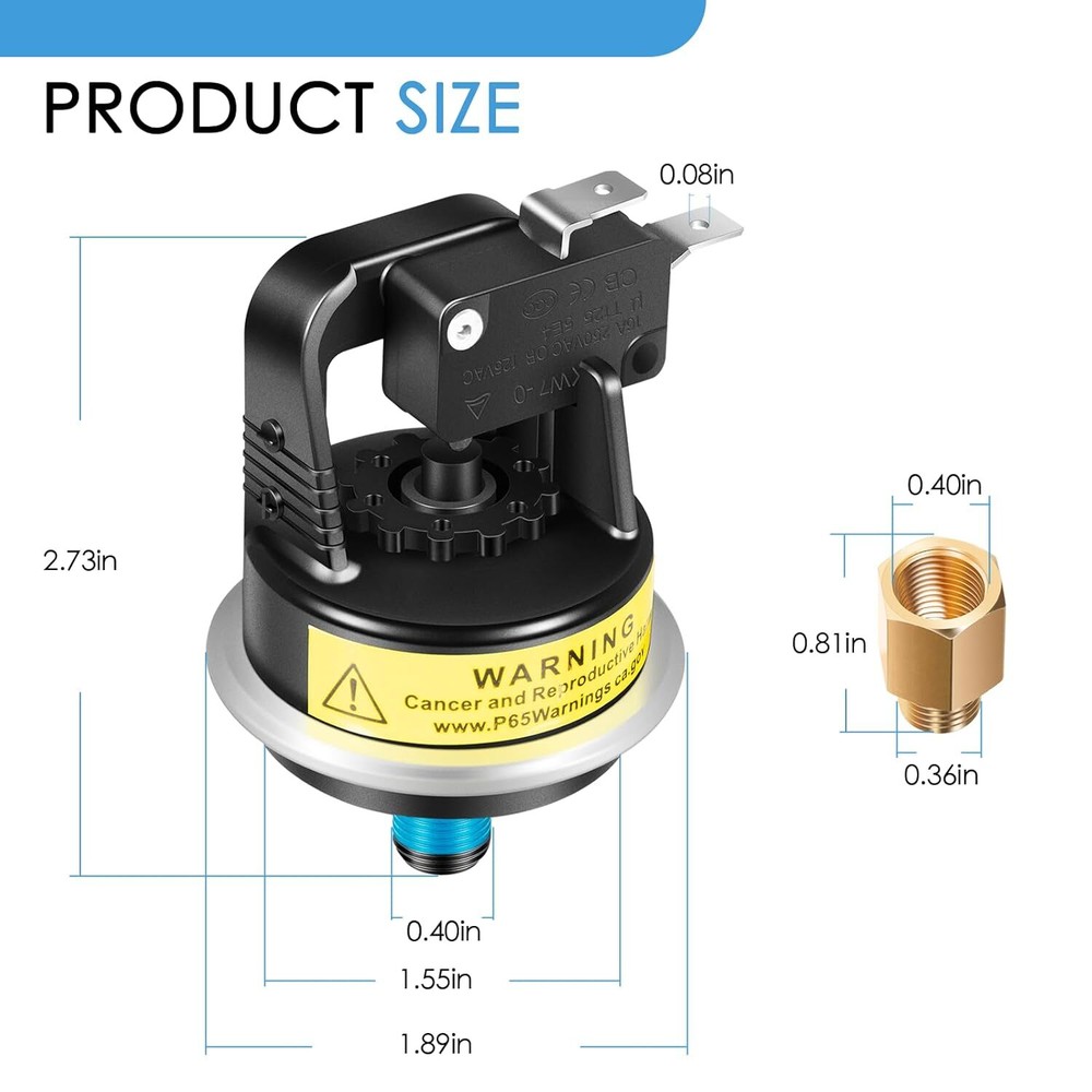 for Jandy Zodiac R0013200 Pool Heater Air Pressure Switch 2 Psi