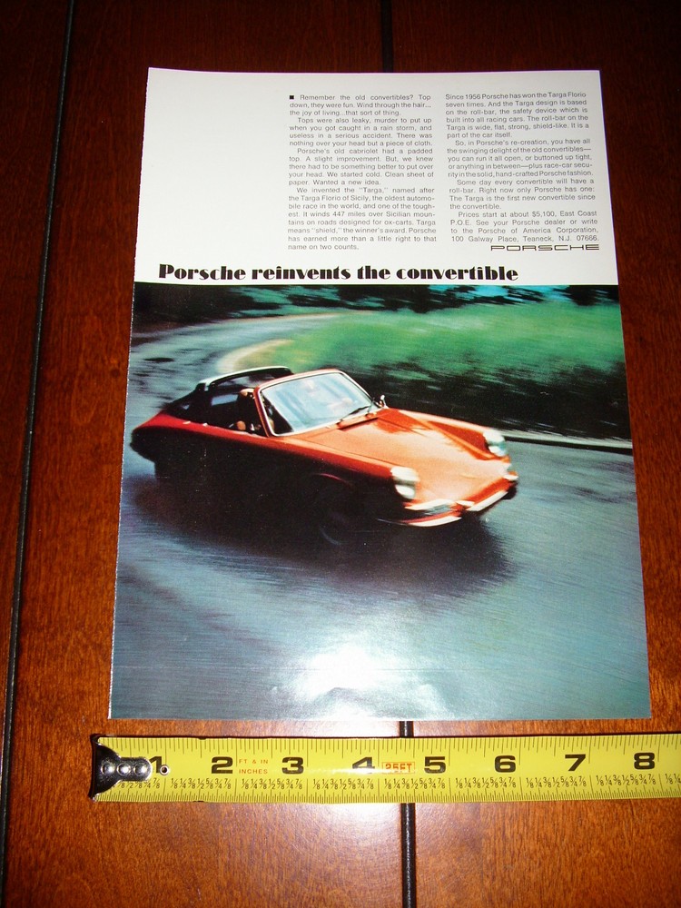 1969 PORSCHE - ORIGINAL AD