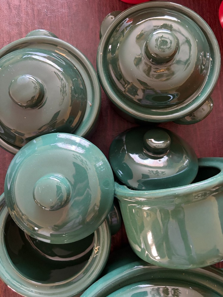 Ceramic vintage green bakeware set (5)