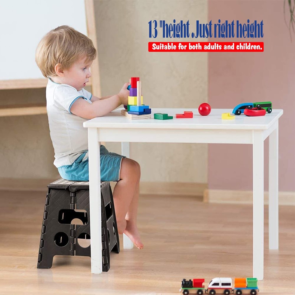 FOLDING STEP STOOL 13 INCH HEAVY DUTY PLASTIC FOLDABLE STEP STOOL FOR KIDS AND A