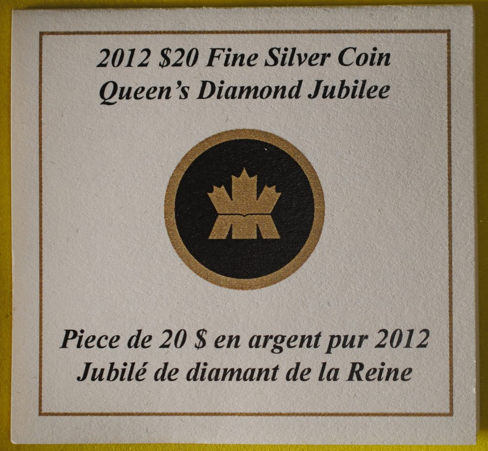 2012 Canada 20 Dollars Proof Diamond Jubilee High Relief