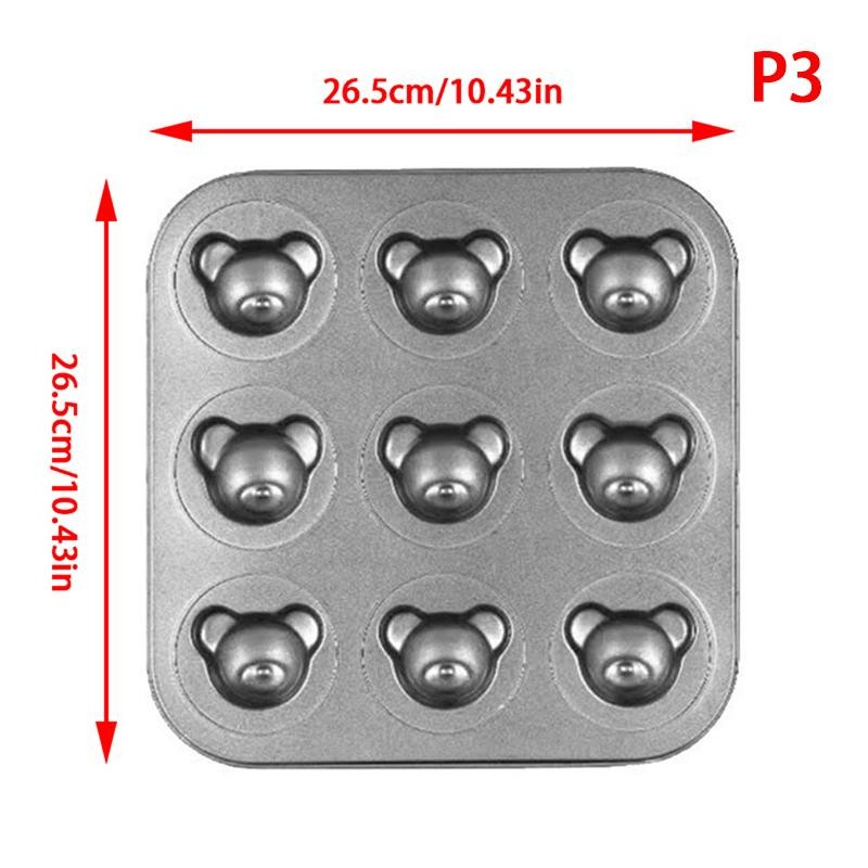 Bear Shape Nonstick Baking Mold Carbon Steel Cake Biscuit Candy Pan Tool