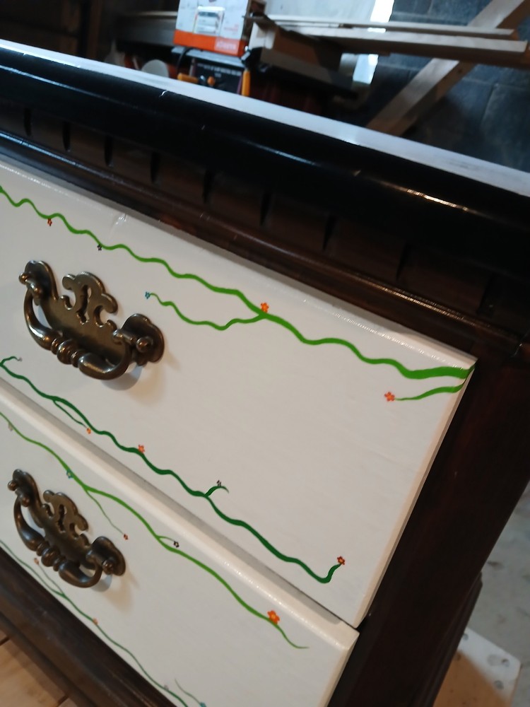 2 Drawer Floral Nightstand