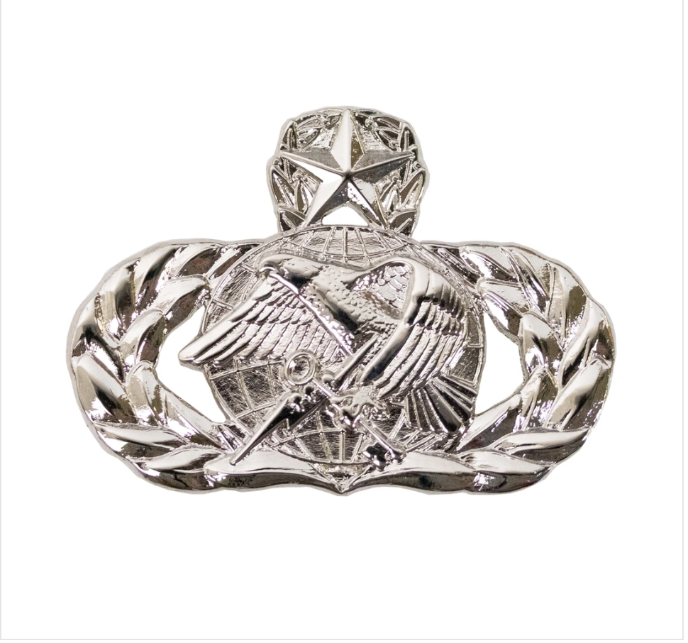 GENUINE U.S. AIR FORCE BADGE: SUPPLY FUELS: MASTER - MIDSIZE