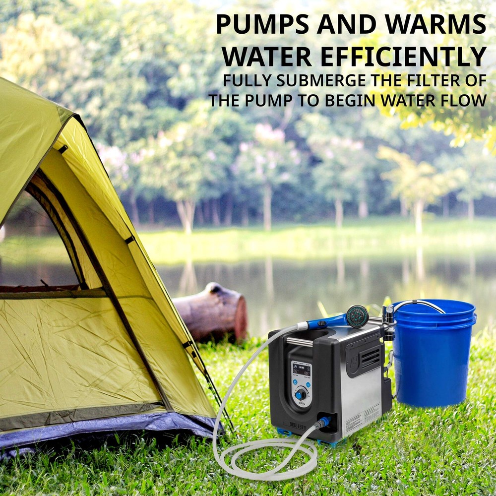 Hike Crew Portable Propane Water Heater & Shower Pump w/Built-in Battery