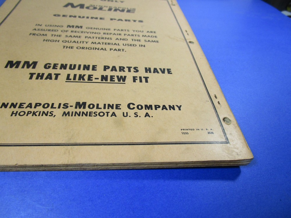 REPAIR CATALOG MOLINE MODEL UNI-COMBINE R-2014