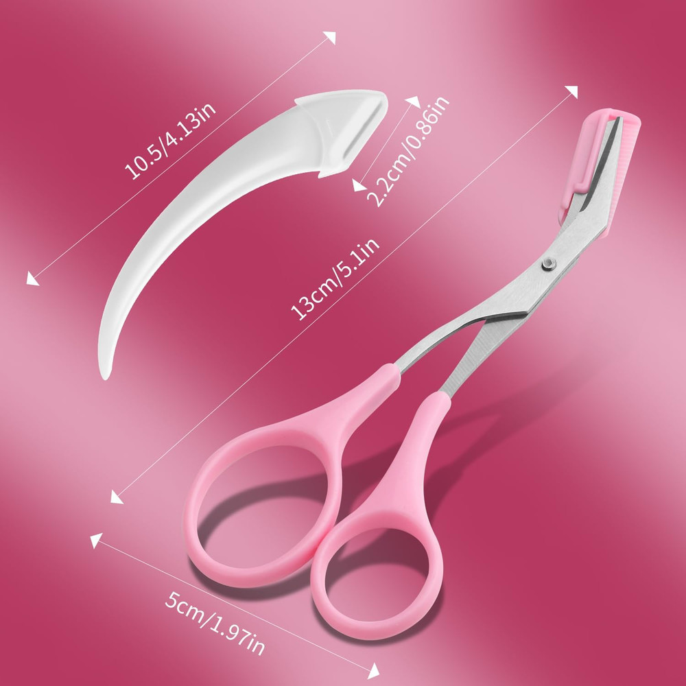 3Pcs-Eyebrow Scissors with Eyebrow Razor,Professional Eyebrow Trimmer Scissors w