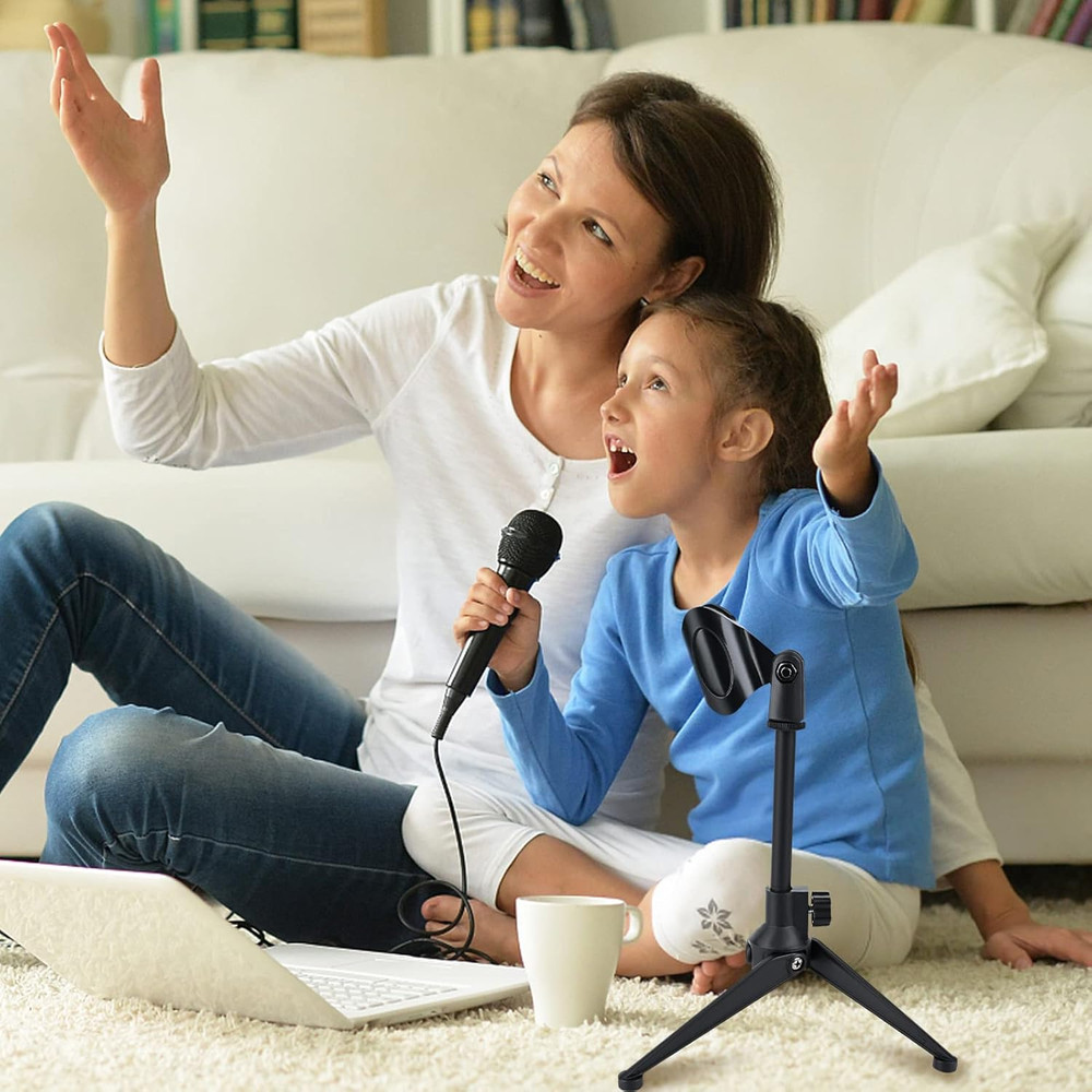 6 Pack Desktop Mic Stand Desk, Microphone Tripod Portable Foldable Table Microph