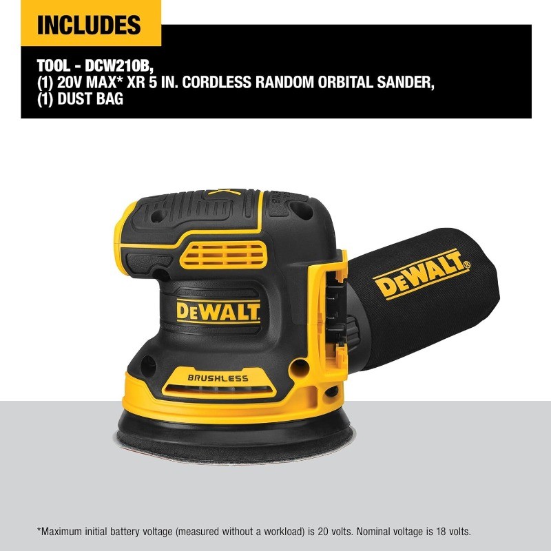 20V MAX Orbital Sander, Tool Only (DCW210B)