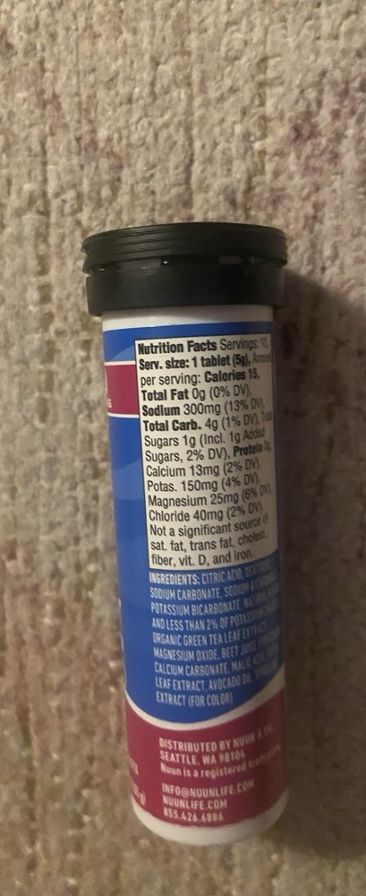 Nuun Energy Electrolyte Drink Tablets Berry Blast & Fresh Lime Hydration Boost