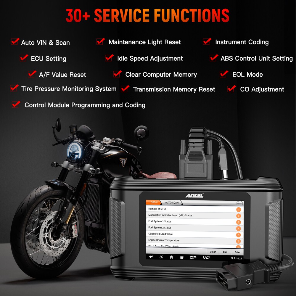 ATV UTV Motorcycle Scanner OBD2 Diagnostic Tool All System for HONDA/BRP/POLARIS