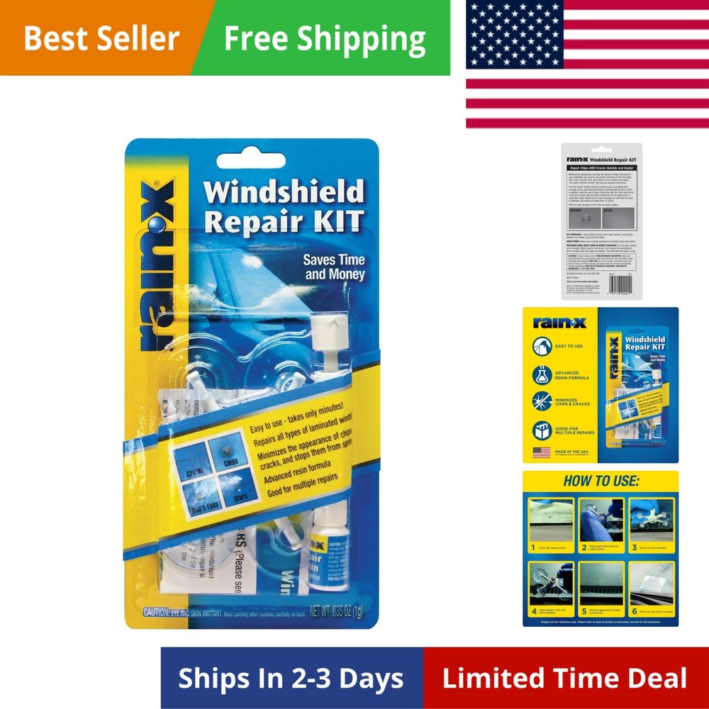 Windshield Repair Kit - Quick and Easy Durable Resin Based Windshield Repair ...