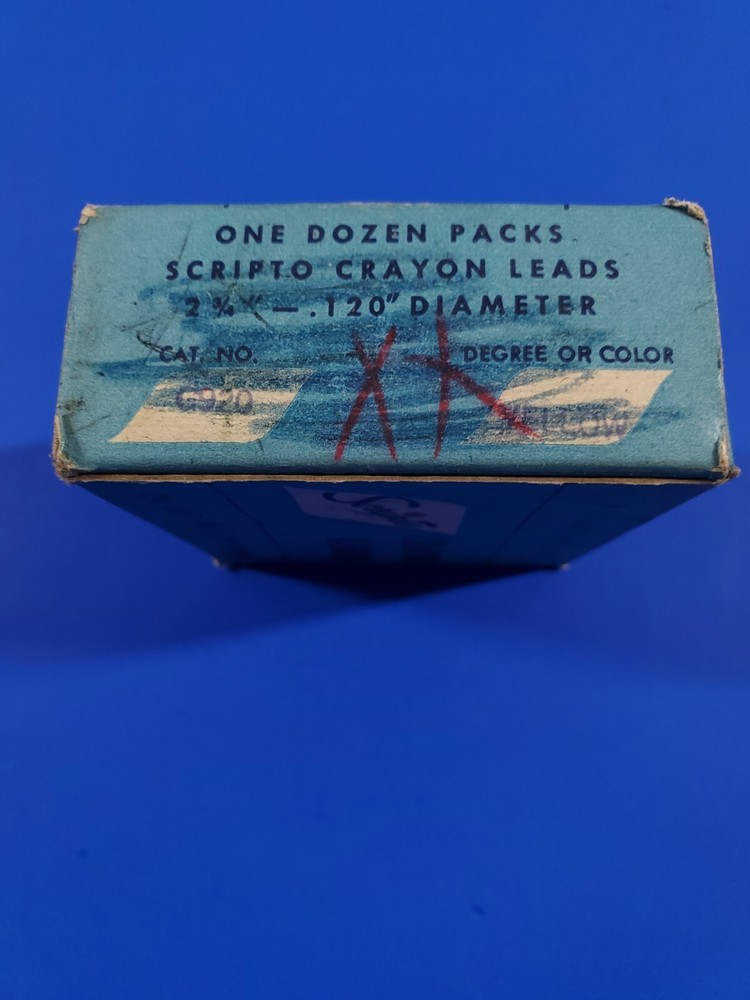 Vintage Scripto Mechanical Pencil Crayon Leads Advertising 12 Boxes YELLOW