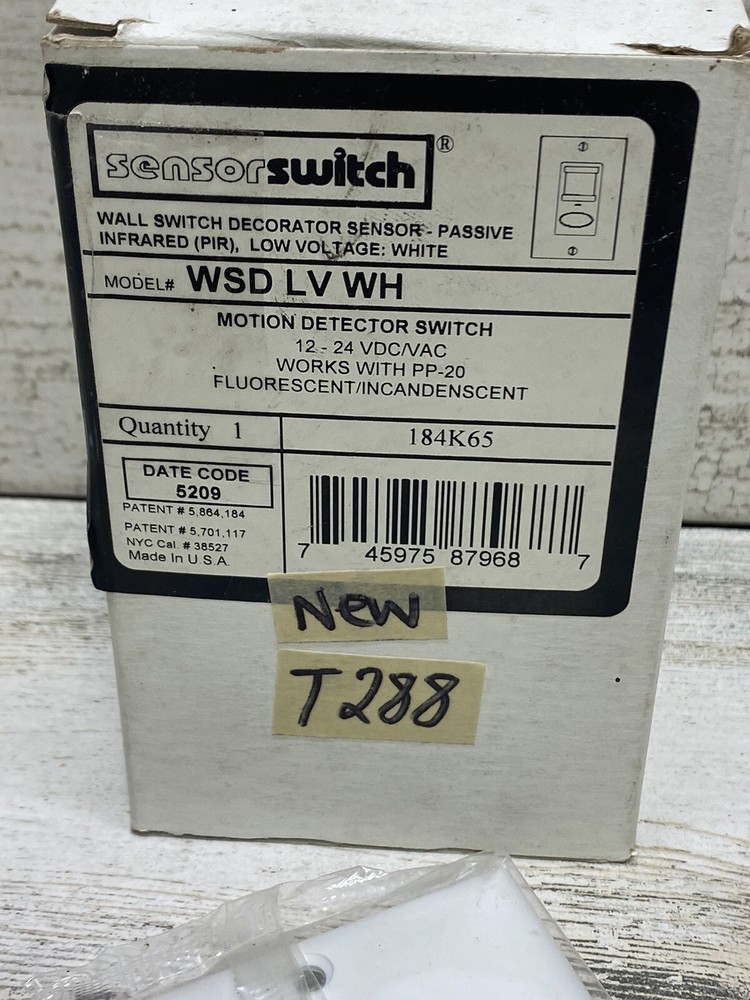 Sensor Switch Motion Detector Switch WSD PDT WH 120/277VAC NEW