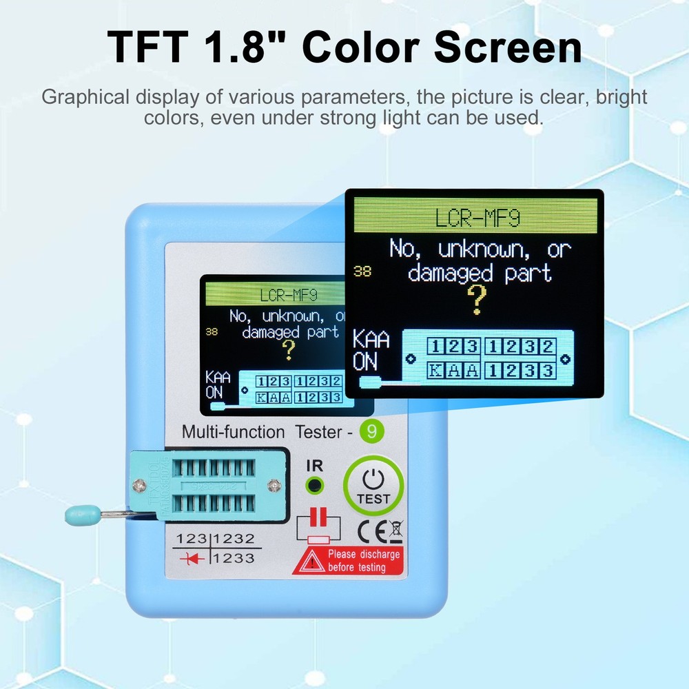 MF9 1.8'' TFT LCD Display Multi-meter Transistor Tester Diode Triode