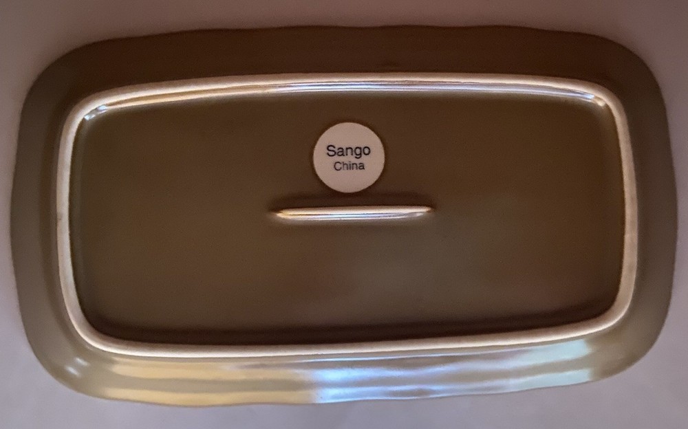 Sango "Gold Dust Sienna" Covered Butter Dish Excellent Condition