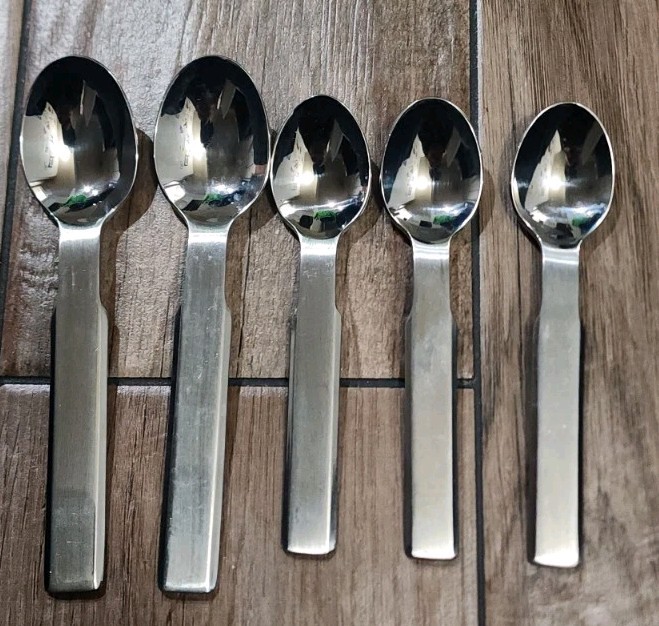 Stanley Roberts OBLIQUE Stainless Flatware SPOONS TEASPOONS Korea 5 PIECE SET