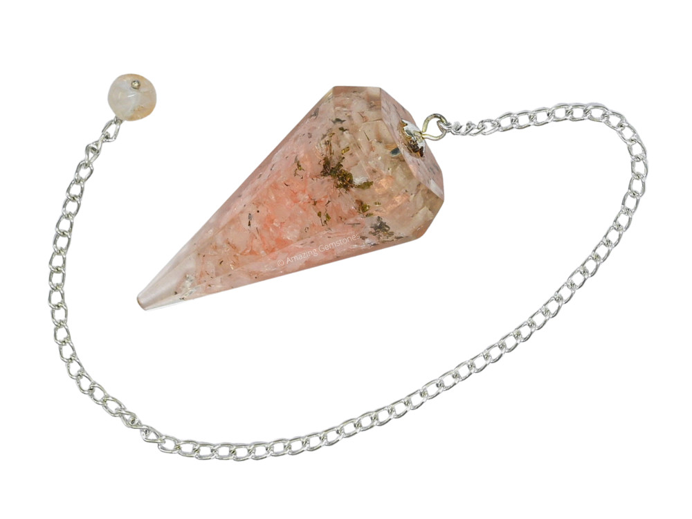 Rose Quartz Orgone Crystal Pendulum