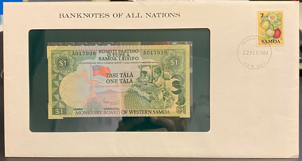 Banknote Letter , Samoa 1 Tala UNC banknote