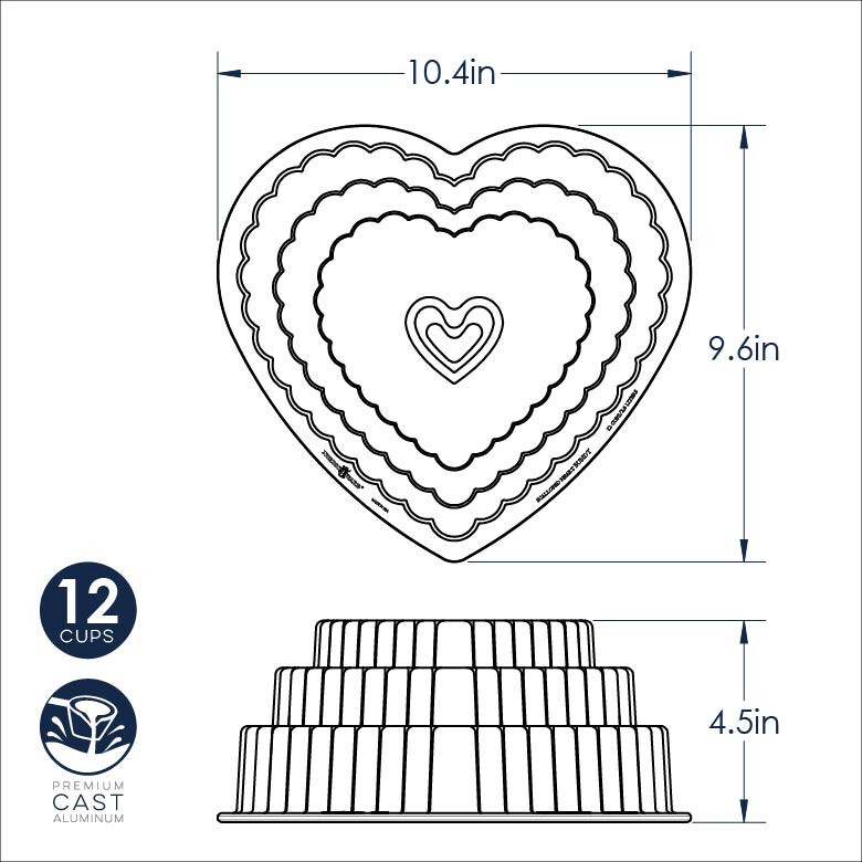 Nordic Ware Tiered Heart Bundt® Pan