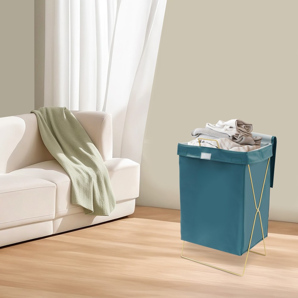 Foldable Laundry Hamper X-Frame Laundry Basket Dirty Clothes Basket with Lid