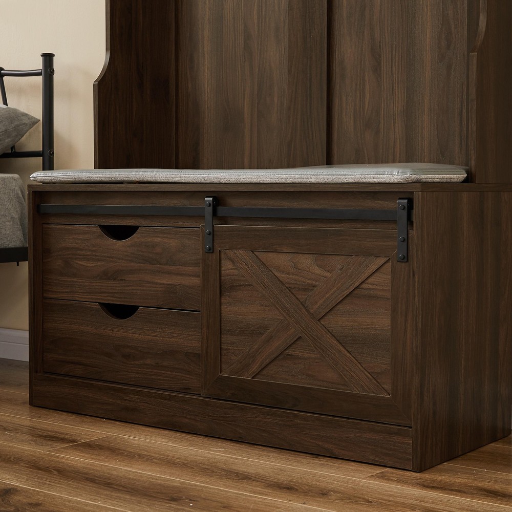 Wardrobe with 2 Drawers For Bedroom Brown