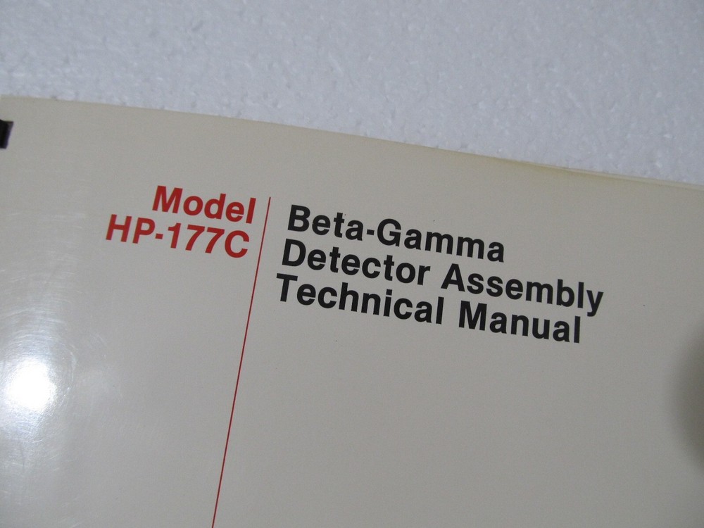 EBERLINE Beta-Gamma Detector Assembly HP-177C TECHNICAL MANUAL
