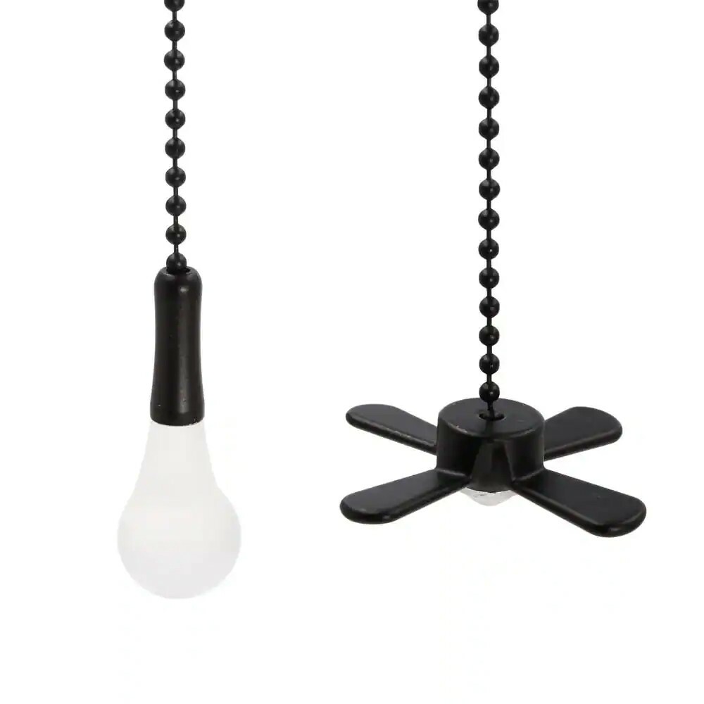 Matte Black Light Bulb and Fan Pull Chain Set By Commercial Electric
