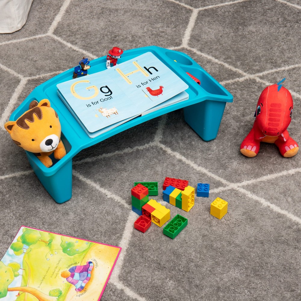 Lap Desk, Portable Activity Tray with Side Storage, Stackable Plastic Desk fo...