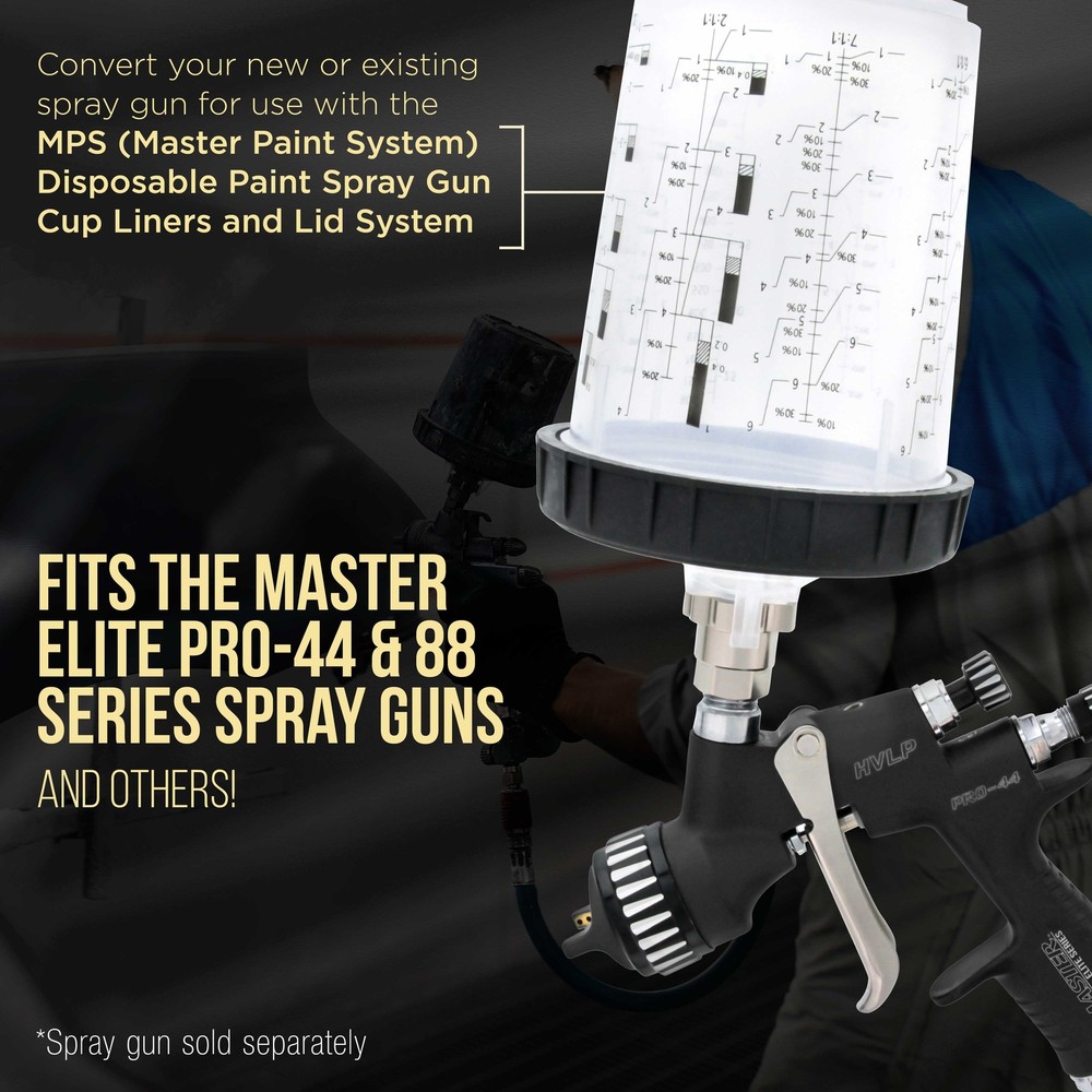 Master System MPS Spray Gun Cup Adapter for Master Elite 44, 88 Disposable Cup