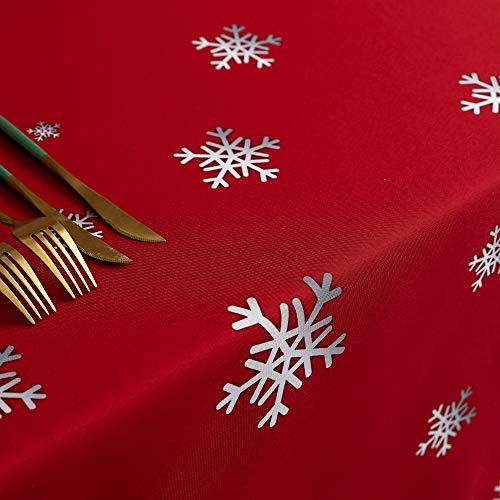 Decorative Christmas Tablecloth,Gradient-Colored 120" x 60" (Rectangular) Red