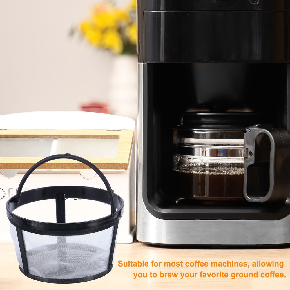 Coffee Filter Basket, Reusable Filter Replacement with Closed Bottom, White