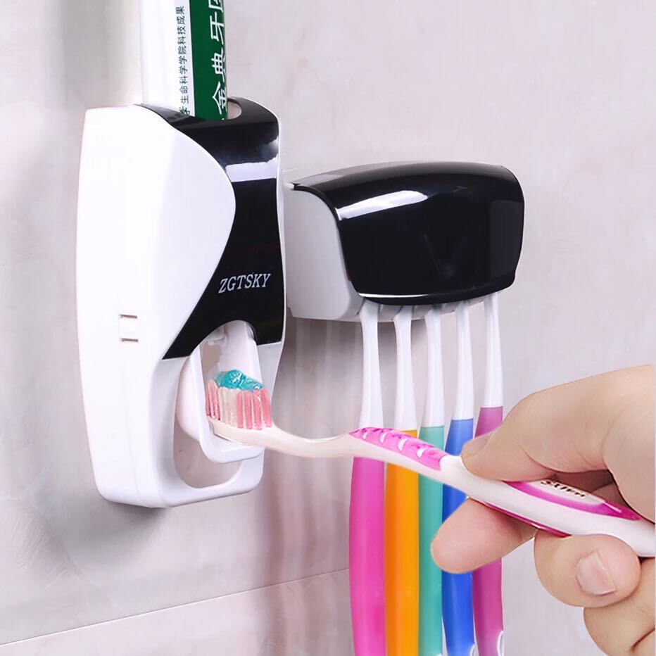 Fully Automatic Toothpaste Dispenser Hole Punched Toothbrush Toothpaste Storage