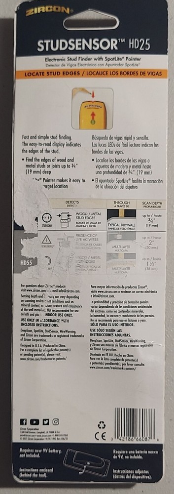 Zircon StudSensor HD25 Stud Finder