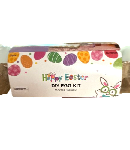 Happy Easter DIY Egg Coloring Kit - 12 Plastic Eggs
