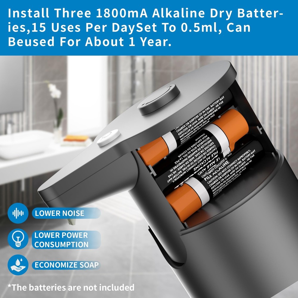 Aunmaon Automatic Soap Dispenser Touchless, Hands-Free, Multi Bright Black