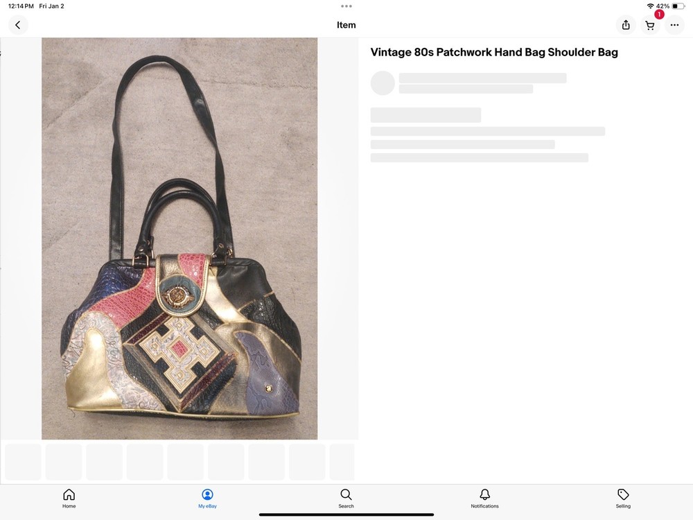 Vintage 80s Patchwork Hand Bag Shoulder Bag