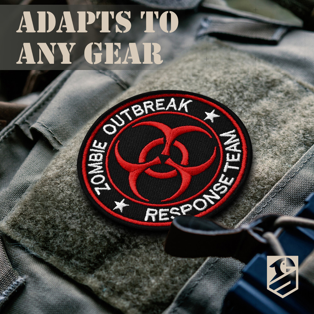 2Pcs Zombie Outbreak Response Team Patch, Embroidered Hook and Loop Zombie Patch