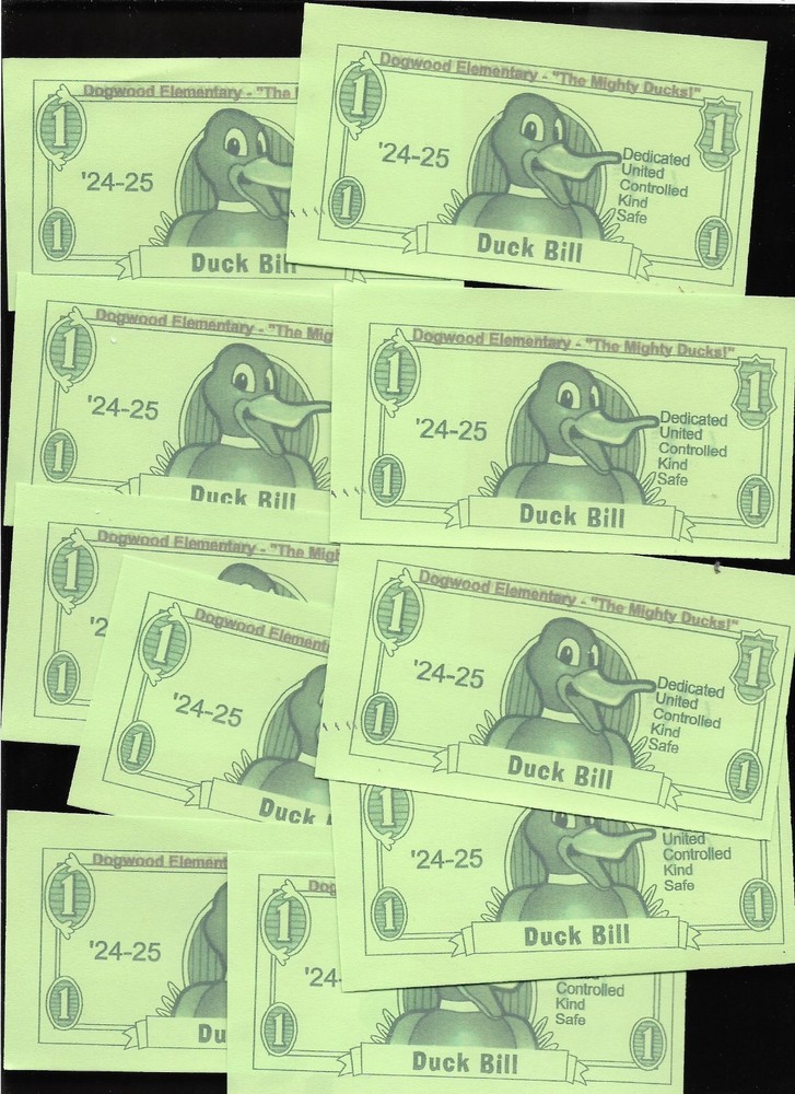 (10) " MIGHTY DUCKS "  Bucks " DUCK BILL "