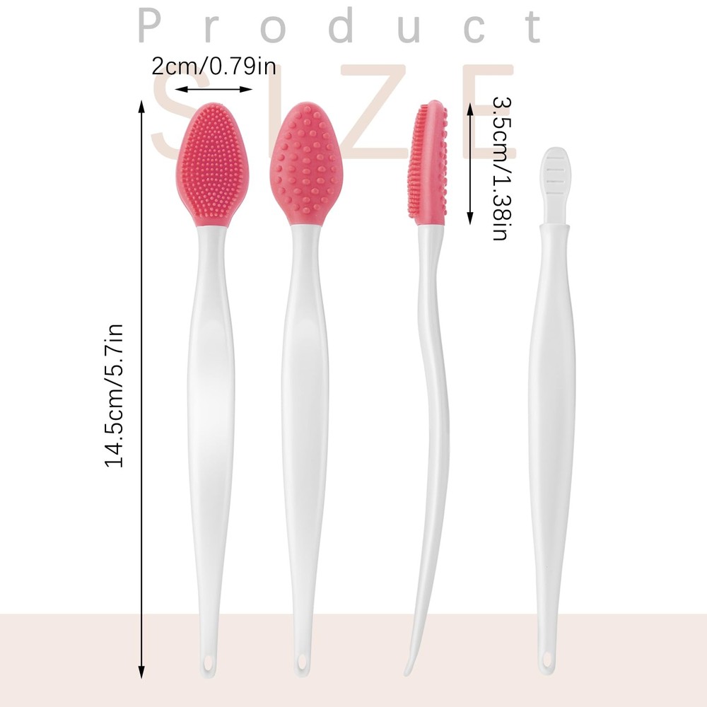 Lip Scrub Brush Tool Double-Sided Mini Gentle Lip Scrub Cleansing Kits Tools